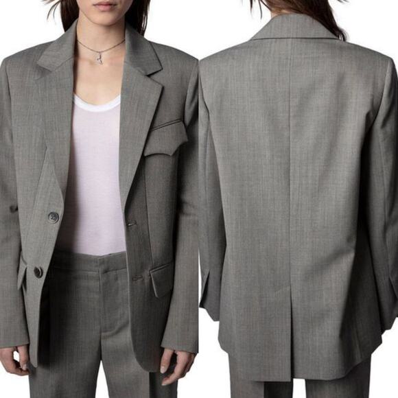 Zadig & Voltaire Défilé NWT Vivi Tailleur Chine Wool Menswear Blazer 38 Medium - Picture 10 of 10